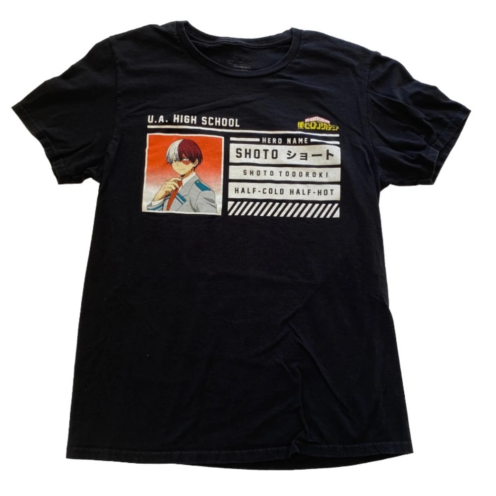 My Hero Academia Men’s Medium M Black T-shirt Shoto Funimation